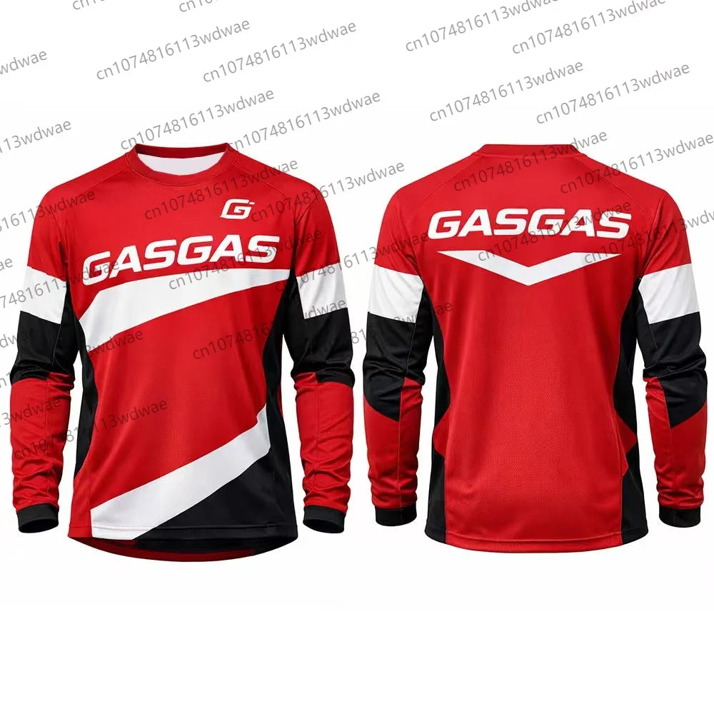 GASGAS Motocross Jersey Men Long Sleeve Racing Shirt Yellow Black Motorcycle Gear Off-Road MX Apparel Quick-drying cycling suit