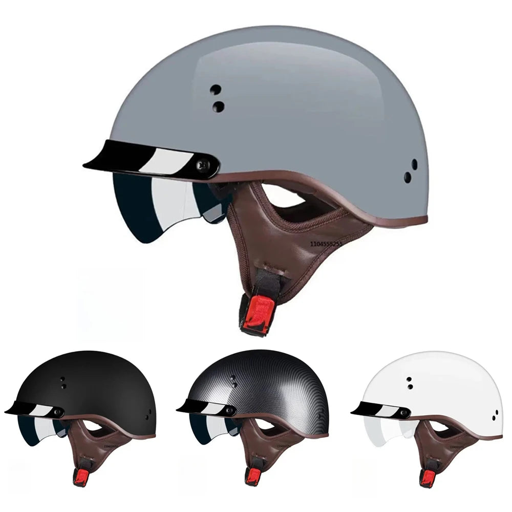 Motorcycle Helmet DOT Certification Vintage German Half Helmet Open Face Motorbike Scooter Casco Moto Helmet Men Casco Moto