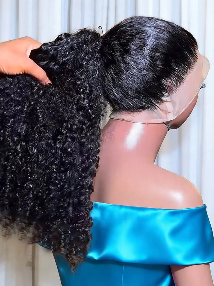 40 Inch Deep Water Wave Lace Front Wigs Deep Curly Wave Lace Brazilian HD Transparent Lace 250 Density Frontal Human Hair Wig