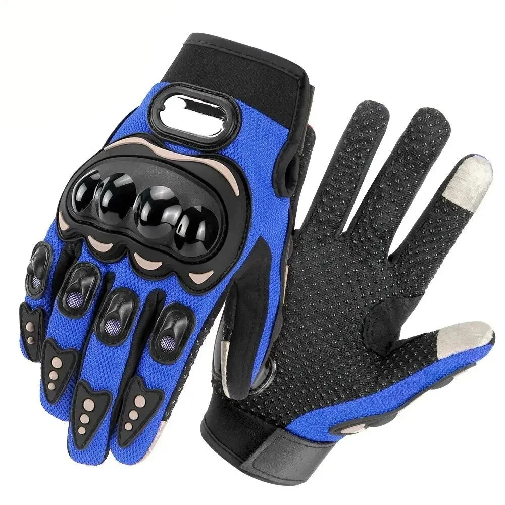 Men Carbon Fiber Motorcycle Gloves Cowhide Leather Moto Motorbike Motocross Gloves Anti-slip Protective Gear