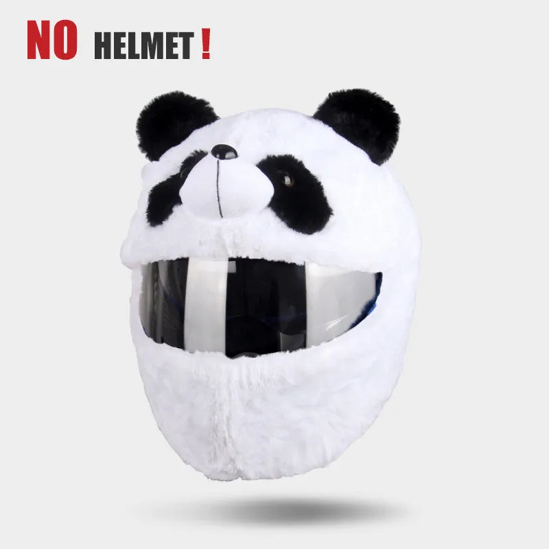 Uchoose Motorcycle Helmet Cover Cartoon Plush Helmets Hat With Crazy Large Flexible Ears Funny Helmet Protective Case For Riding