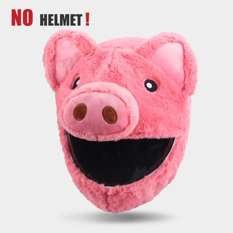 Uchoose Motorcycle Helmet Cover Cartoon Plush Helmets Hat With Crazy Large Flexible Ears Funny Helmet Protective Case For Riding