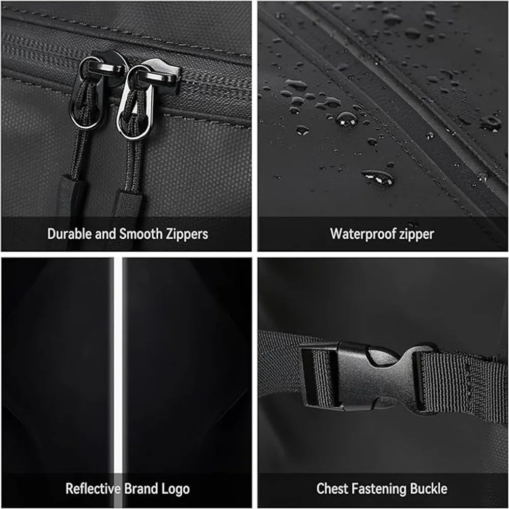 Large Capacity Multifunctional Motorcycle Helmet Bag Waterproof Motorcycle Riding Backpack Reflective Bicycle Travel Laptop Bag