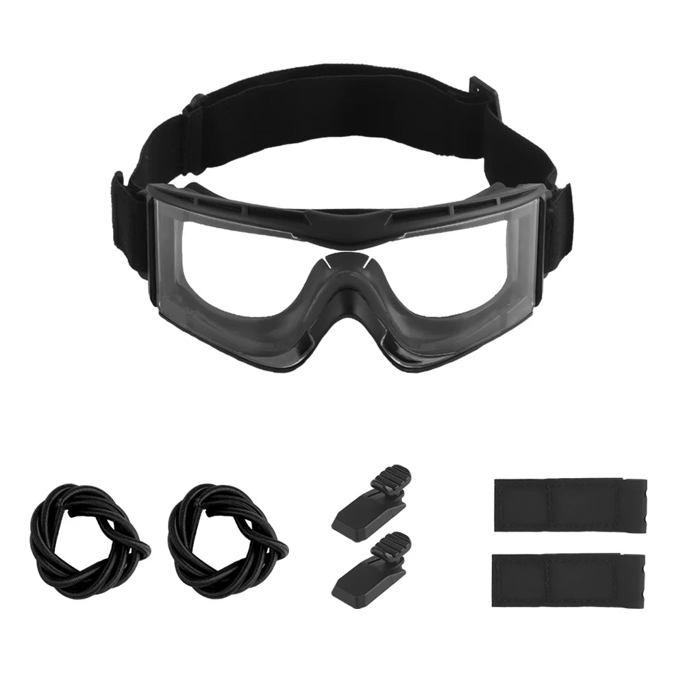 Tactical Protective Goggles Replaceable Lens Adapted Hunting Fast Airsoft Helmet Outdoor Motorcycle Riding Ski Windproof Glasses