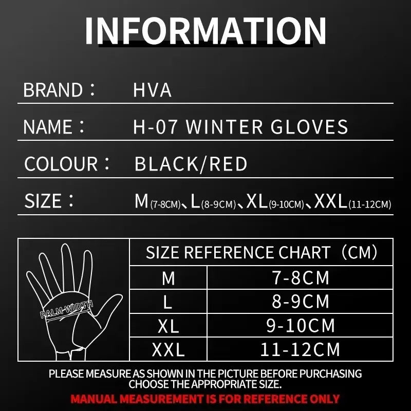 HVA Motorcycle Gloves Windproof Warm Anti-Slip Touch Screen Durable Men Motorbike Riding Motocross Gloves Guantes Moto Winter