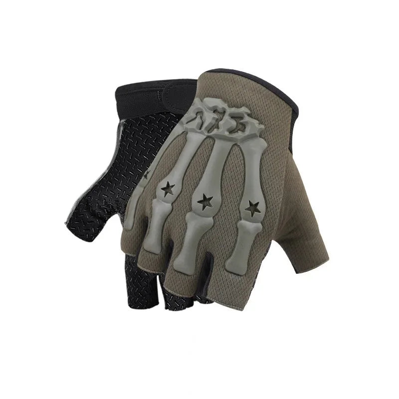 Tactical Riding Fingerless Gloves Non-slip Half Finger Gloves for Motorcycle Cycling Climbing Hiking Hunting Outdoor Sports