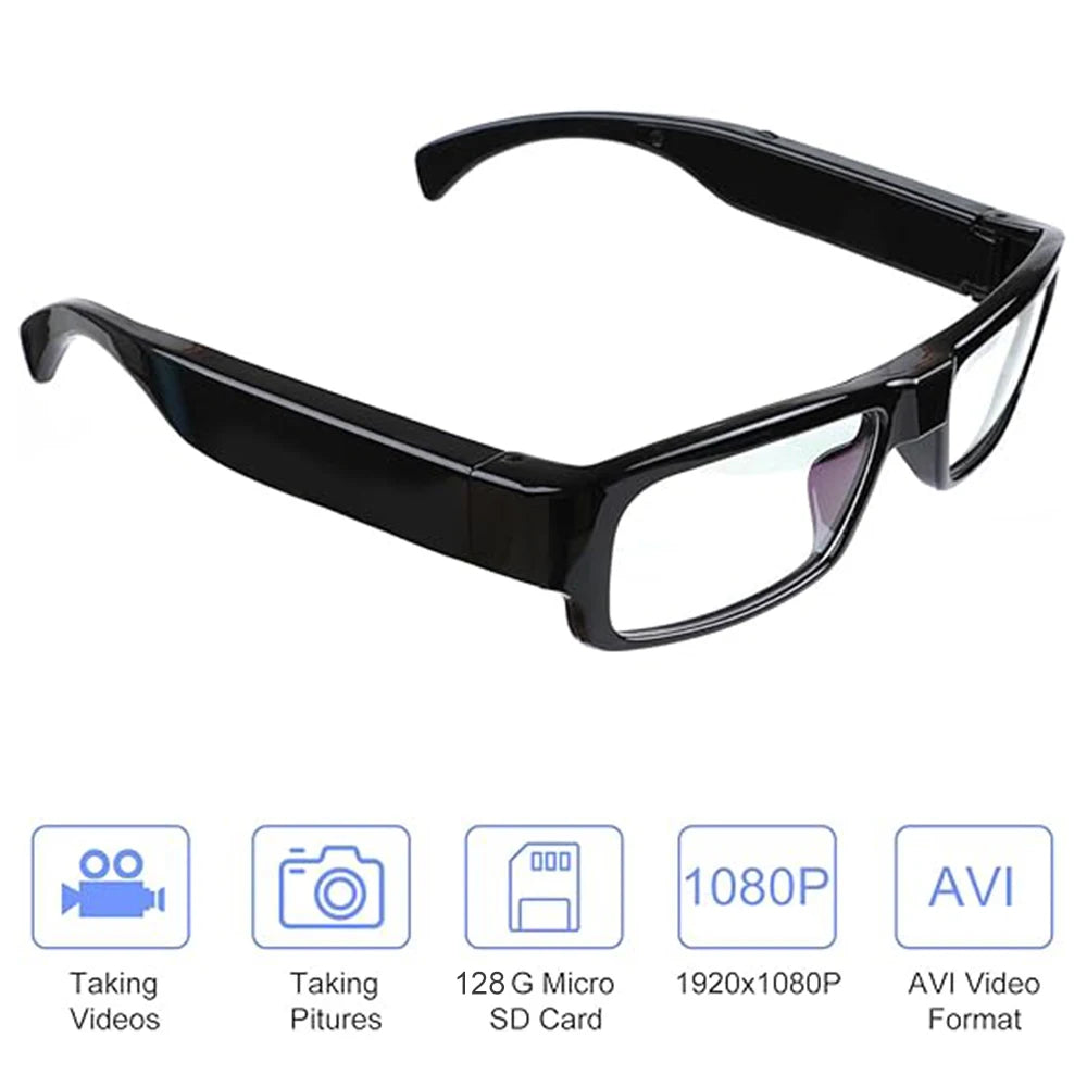 Wearable 1080P HD Glasses Portable Outdoor Sports Eye Glasses for Cycling Hiking Climbing and Traveling Motorcycle Riding﻿