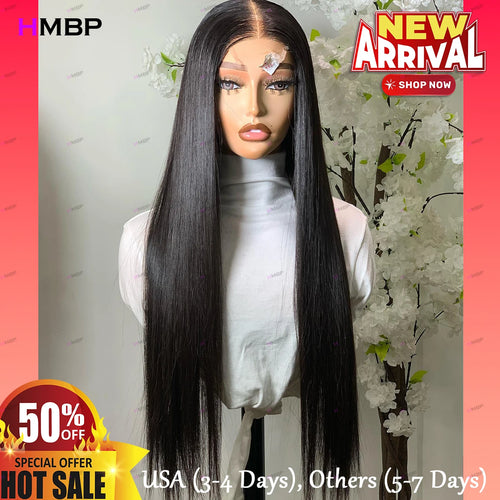 350 Density 360 HD Lace Frontal Wig Straight Wigs Glueless Lace Frontal Wigs Human Hair Wear And Go Pre Plucked Hair For Women