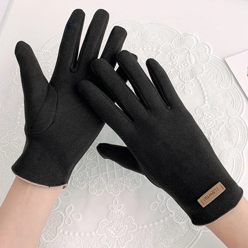 Men's Thin Fce Lined Gloves for Cycling And Motorcycle Riding Touch Screen ible Warm Driving Gloves Spring Autumn