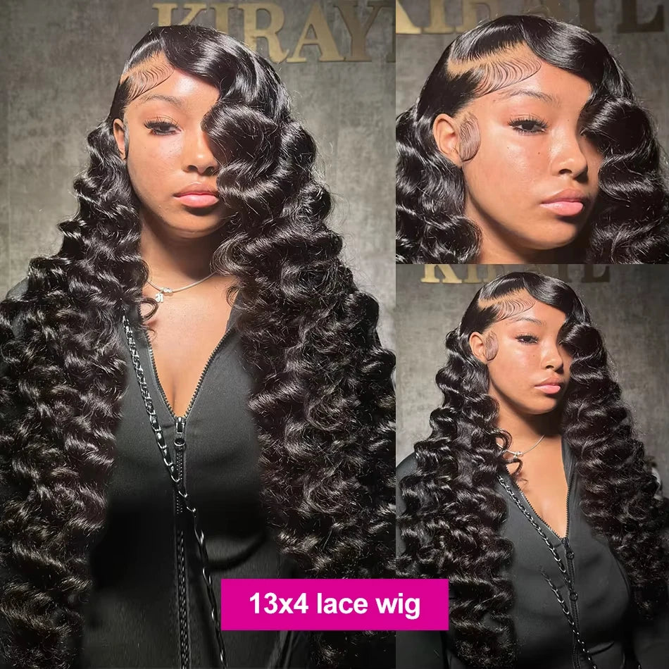 Loose Wave 13x6 Lace Front Human Hair Wig 30 Inch Brazilian Water Deep Wave Wigs 4x4 HD Lace Wig For Women 13x4 Human Hair Wigs