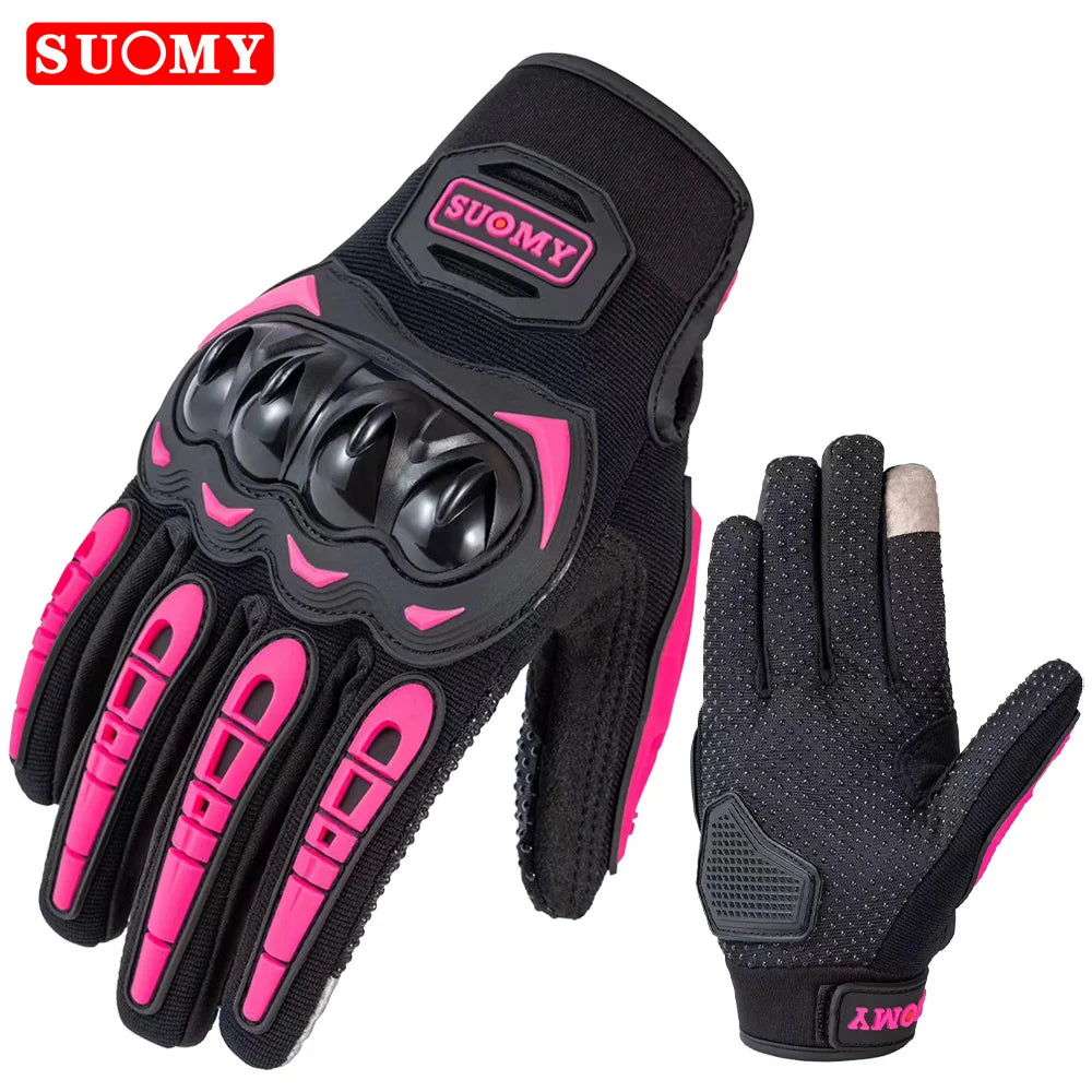 Suomy Winter Warm Motorcycle Gloves Windproof Waterproof Lady Pink Motorbike Riding Gloves Women Purple Motocross Guantes XS-XXL