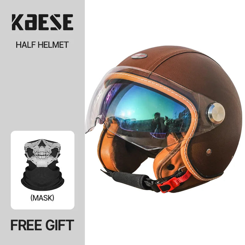 Handmade leather dot certified helmet helmet motorcycle for men for fall and winter seasons capacete de moto masculino