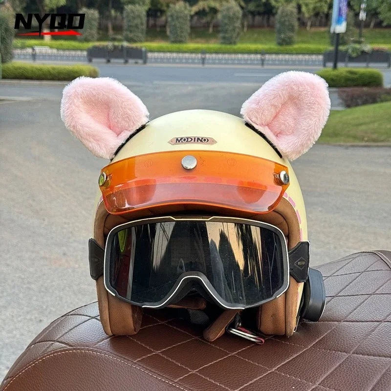 Ski Helmet Decoration Plush Bear Ear Motorcycle Riding Helm Accessories Small Panda Ears