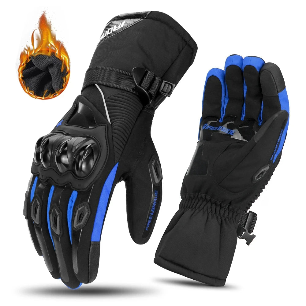 Men's Motorcycle Windproof Gloves Outdoor Motorcycle Riding Velvet Gloves Touch Screen Winter Motorcycle Off-road Women's Gloves