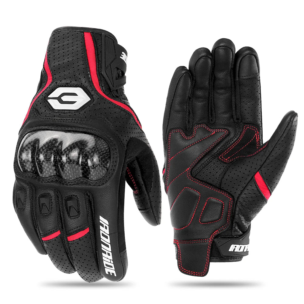 Motorcycle Gloves Leather Motorbike Touch Screen Gloves Motocross Full Finger Protective Gloves Motorbike Non-slip Riding Gloves