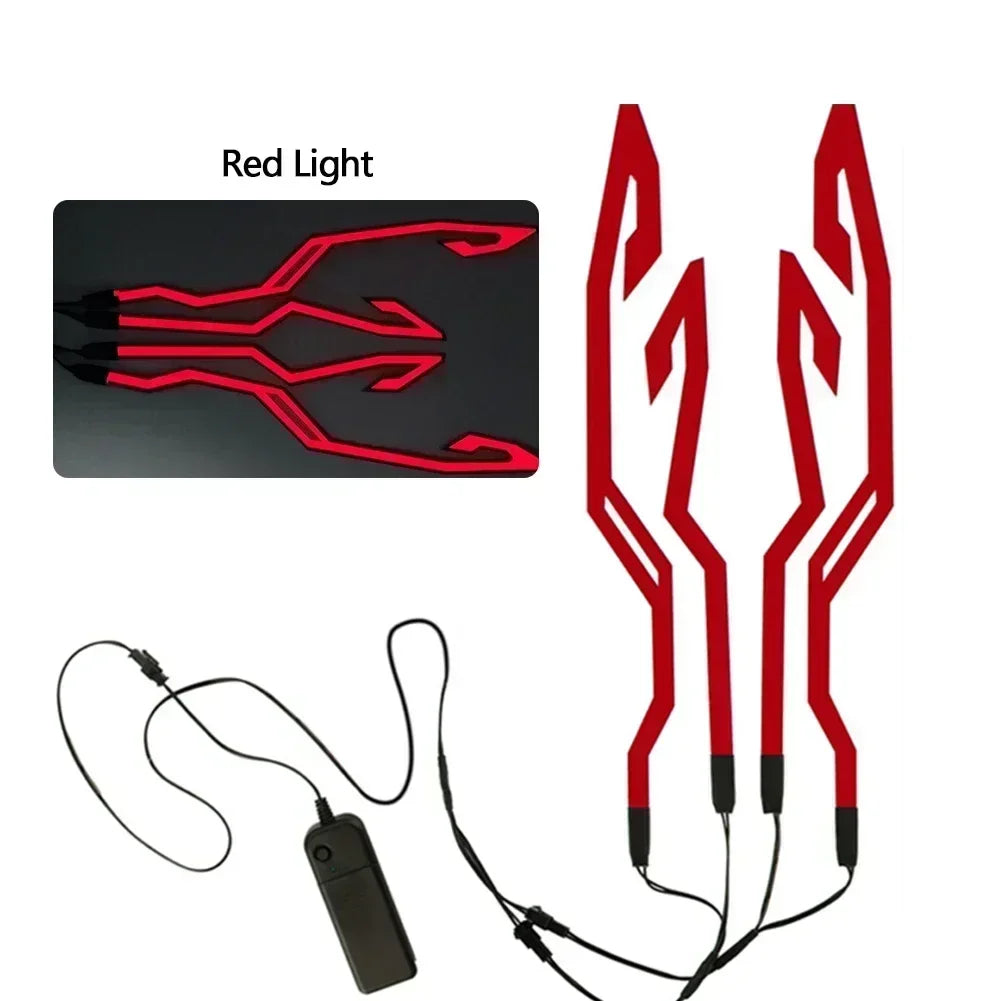 Motorcycle Helmet Light Night Riding Signal Helmet 4 in 1 EL Light 3 Mode Led Helmet Light Strip Decoration Accessories Kit