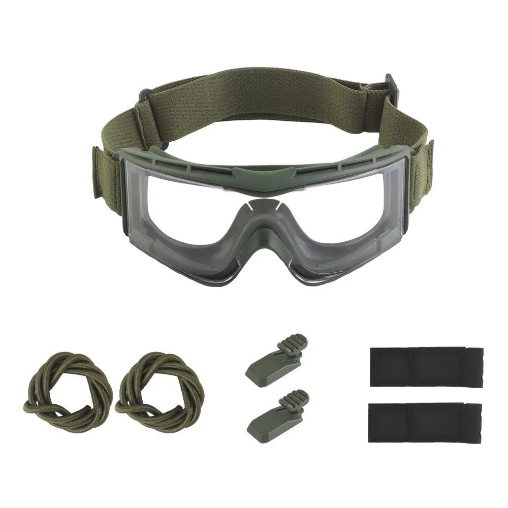 Tactical Protective Goggles Replaceable Lens Adapted Hunting Fast Airsoft Helmet Outdoor Motorcycle Riding Ski Windproof Glasses