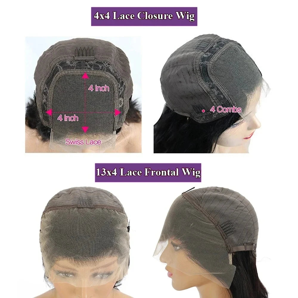 Straight Short Bob Wig Human Hair 13x4 Transparent Lace Front Wigs 200 Density Natural Black Bone Straight Short Human Hair Wigs