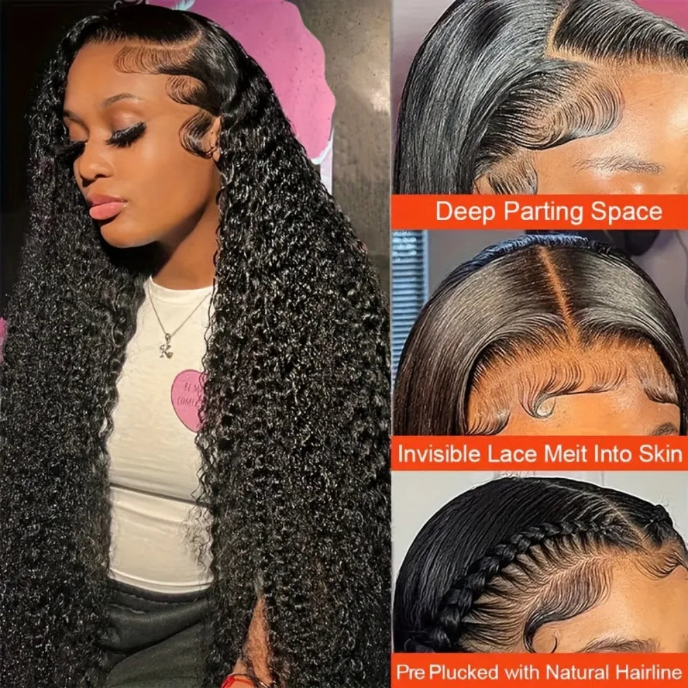 Jerry Curly 13X6 Lace front Brazilian human hair wig,250% Density high definition 13×4 Lace front top real human wig