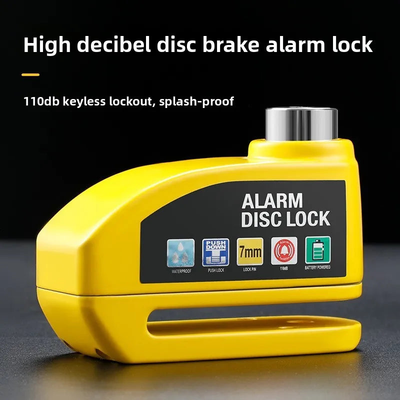 Metal Alarm Disc Lock - Waterproof Anti-Theft Brake Lock for Motorcycle Bicycle Electric Scooter