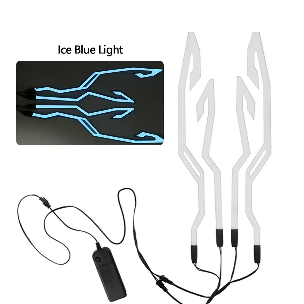 Motorcycle Helmet Light Night Riding Signal Helmet 4 in 1 EL Light 3 Mode Led Helmet Light Strip Decoration Accessories Kit
