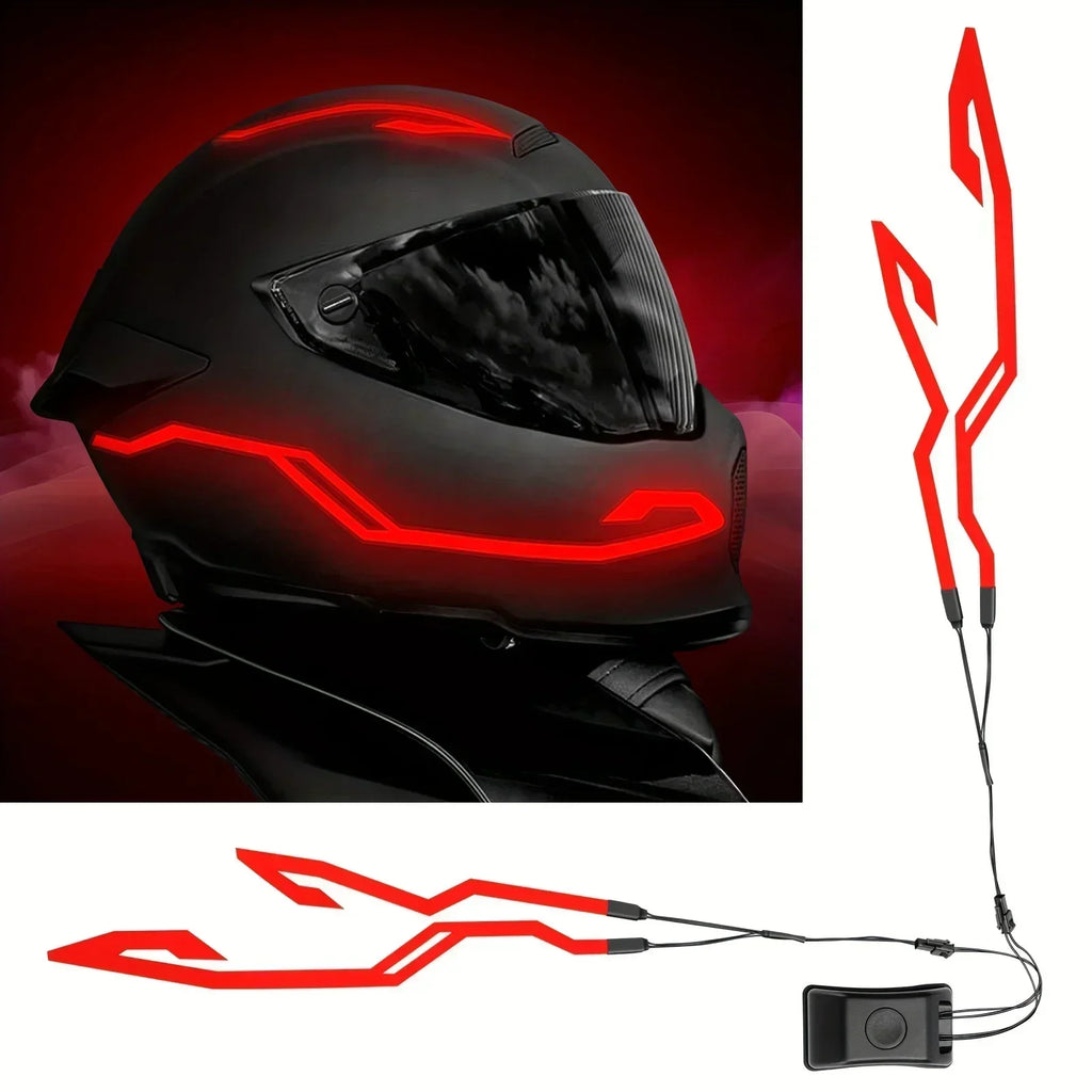 Motorcycle Helmet Light Night Riding Signal Helmet 4 in 1 EL Light 3 Mode Led Helmet Light Strip Decoration Accessories Kit
