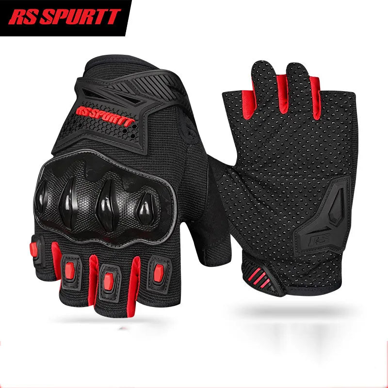 Motorcycle Gloves for Men Women Summer Breathable Riding Half Finger Gloves Shockproof Protective Gear Motorbike Bicycle Gloves