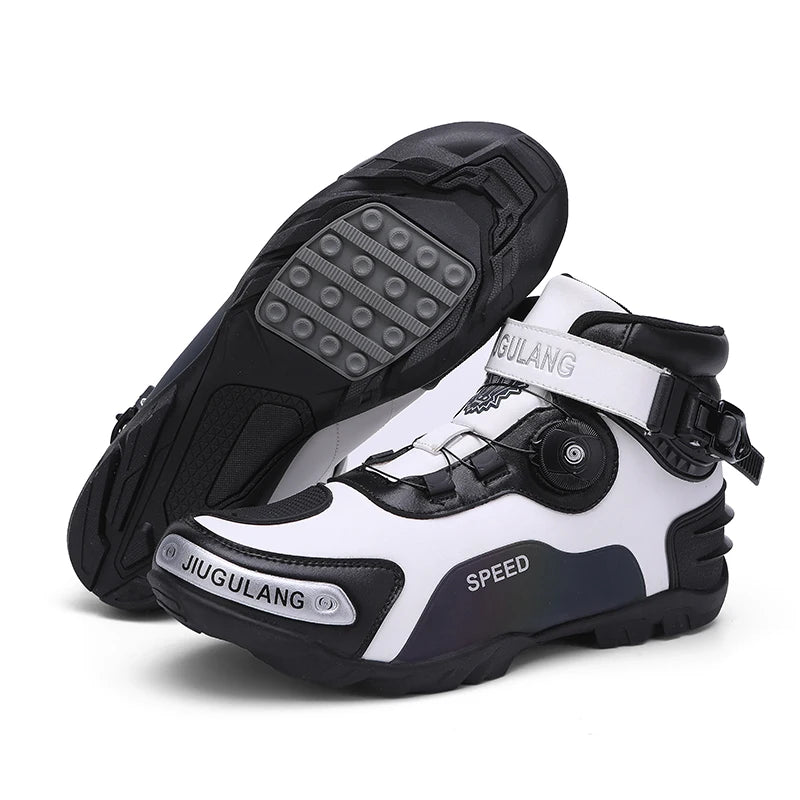 New Motorcycle Boots Men Leather Motos Breathable Anti Slip Wear-resistant Riders Boots Motorbike Racing Ankle Length Shoes
