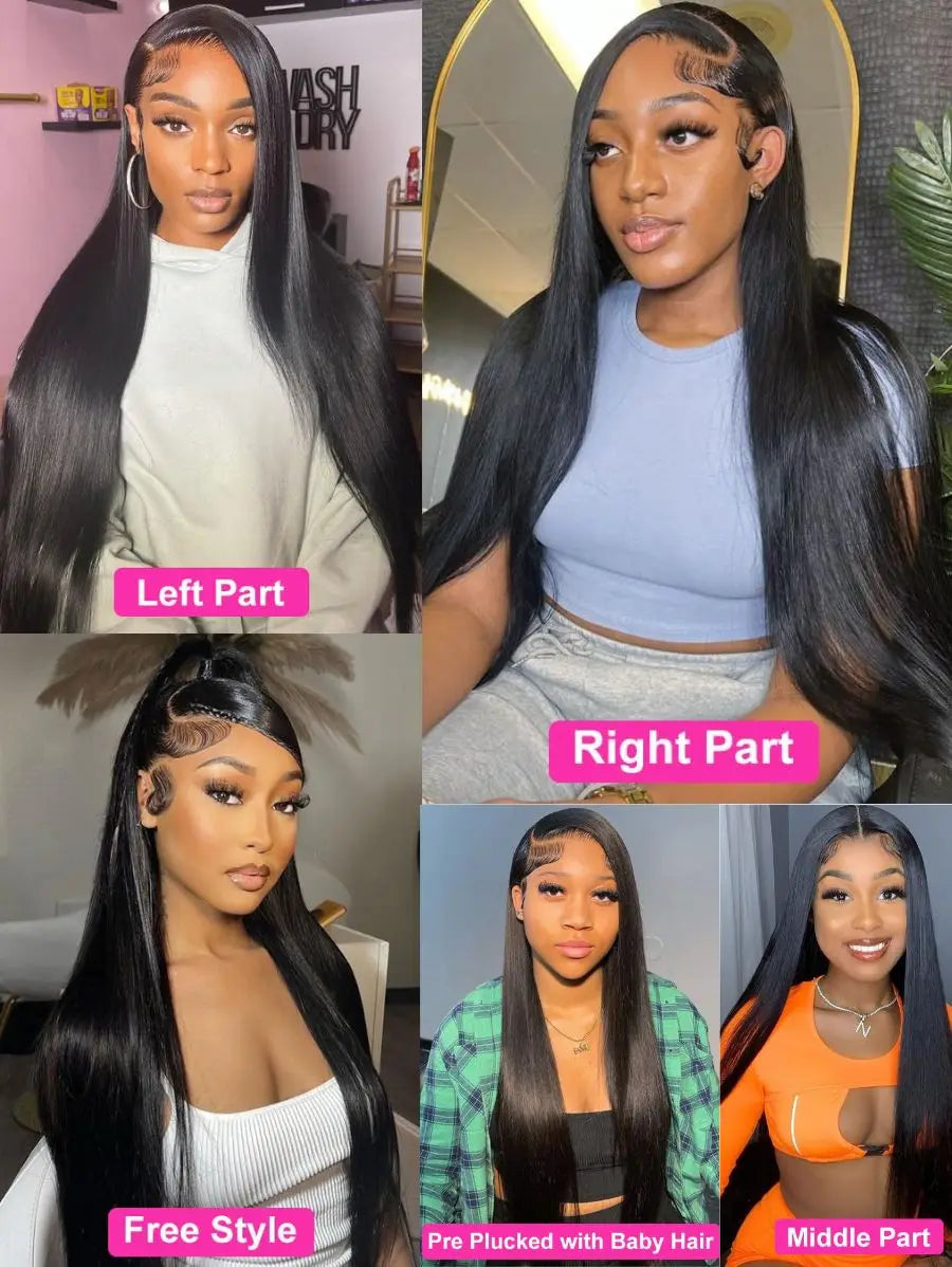 42 Inch13x4 Lace Front Wigs 200% Density 13X6 Lace Front Wig Pre Plucked 5X5 Straight Closure Wigs