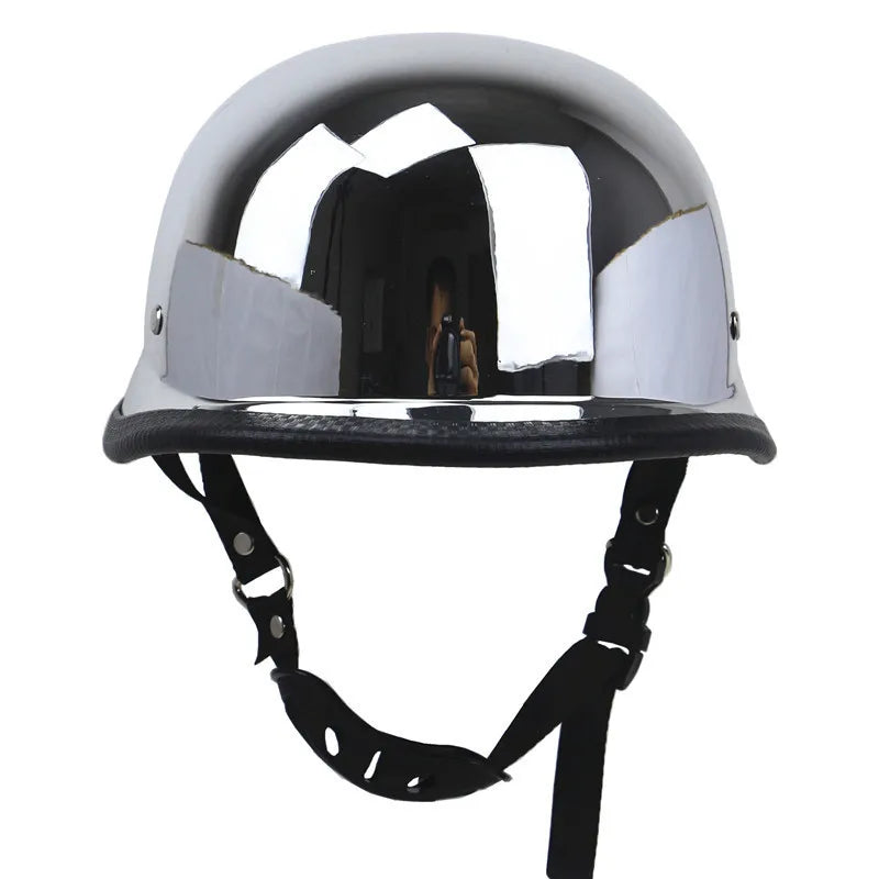 DOT Certification Motorcycle Half Helmet German Leather Vintage Helmet Casco Moto Motorcycle Open Face Helmet Biker Pilot S-XXL