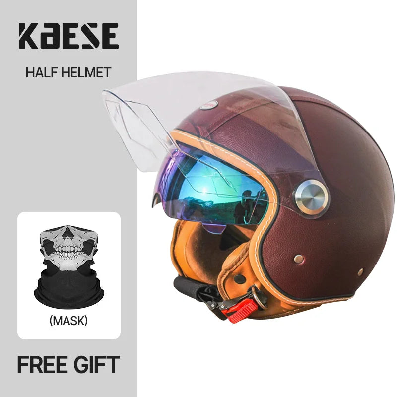 Handmade leather dot certified helmet helmet motorcycle for men for fall and winter seasons capacete de moto masculino