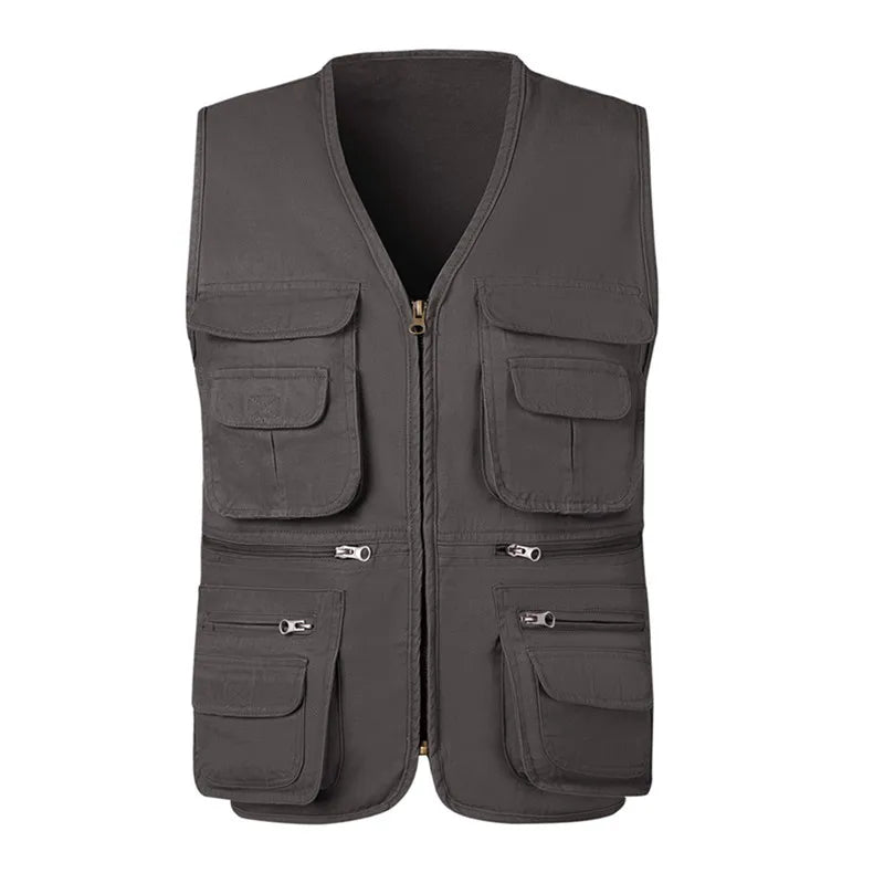 Summer Men Tactical Hiking Fishing Vest Multi-pocket Photographer Waistcoat Outdoor Leisure Male Thin Cargo Jacket Vests S-6XL