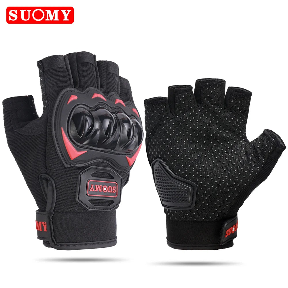 SUOMY Summer Motorcycle Gloves Sports Cycling Gloves Half Finger Men Women MTB Bike Gloves Riding Motorbike Bicycle Gloves