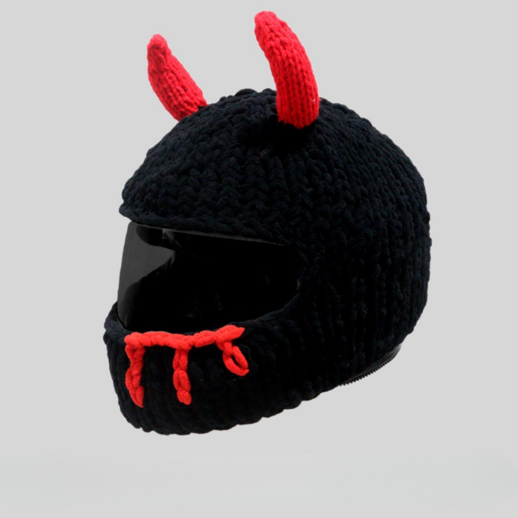 Handmade Knitted Little Devil Helmet Cover