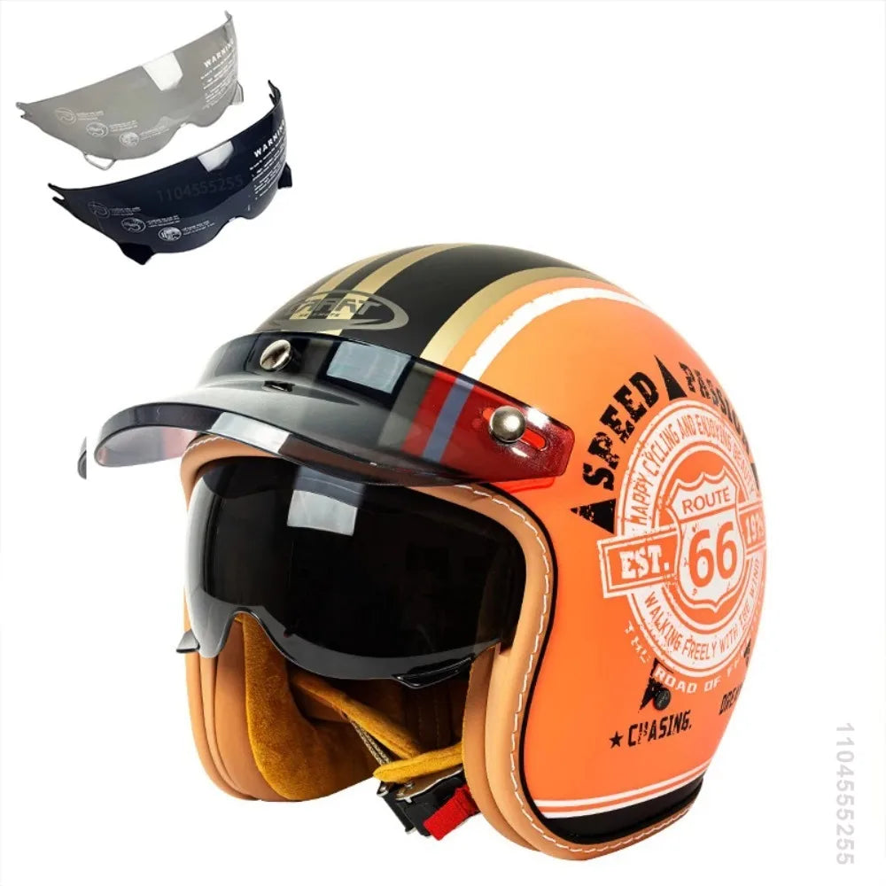 Motorcycle Helmet Open Face Helmet for Men Women Capacete De Moto ABS Material Motorcycle Equipments DOT Certification