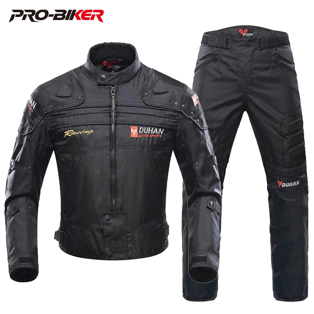 DUHAN Windproof Motocross Jacket Motorcycle Pants Men Motorcycle Jacket Wear-resistant Body Armor Moto Clothing  for Winter