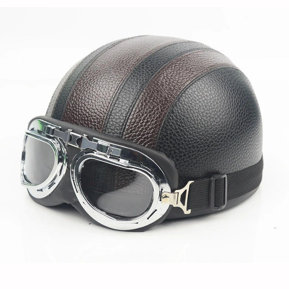 For Harley Adult Helmets Motorcycle Retro Half Cruise Helmet Motorcycle Scooter Helmet All season Vintage GERMAN Motorcycle Moto