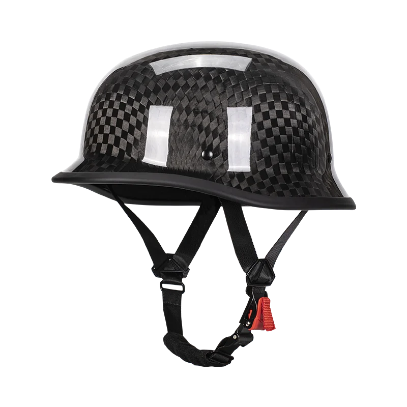 New German Helmet Vintage Forging Matt Black Cruise Motorcycle Pedal Half Helmet Motorcycle Men Women Riding Halley Big Size