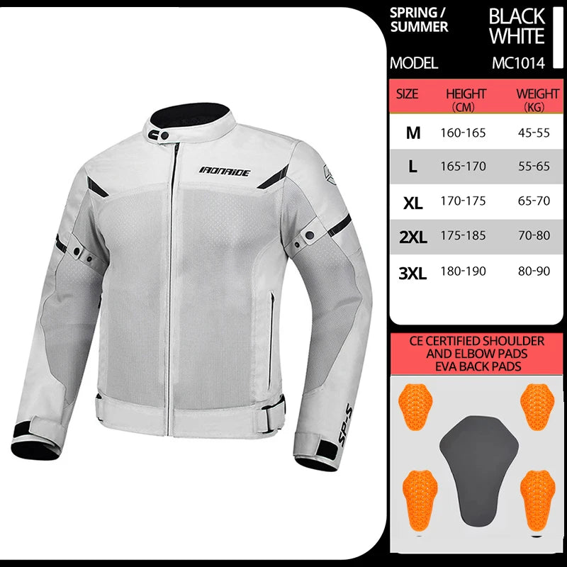 Motorcycle Jacket Anti-fall Breathable Summer Men Coat Moto Protective Gear Motorbike Riding Clothing Moto Jacket