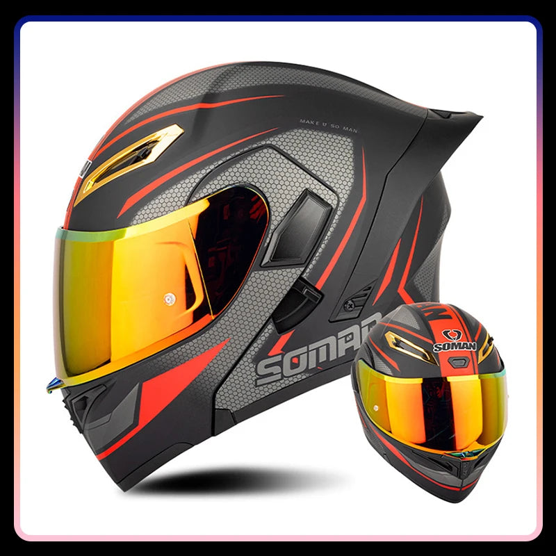Men Women Motorcycle Helmets Full Face Helmet Colorful Dual Lens Flip Up Helmet DOT Approved Purple Modular Helm Casco Para Moto