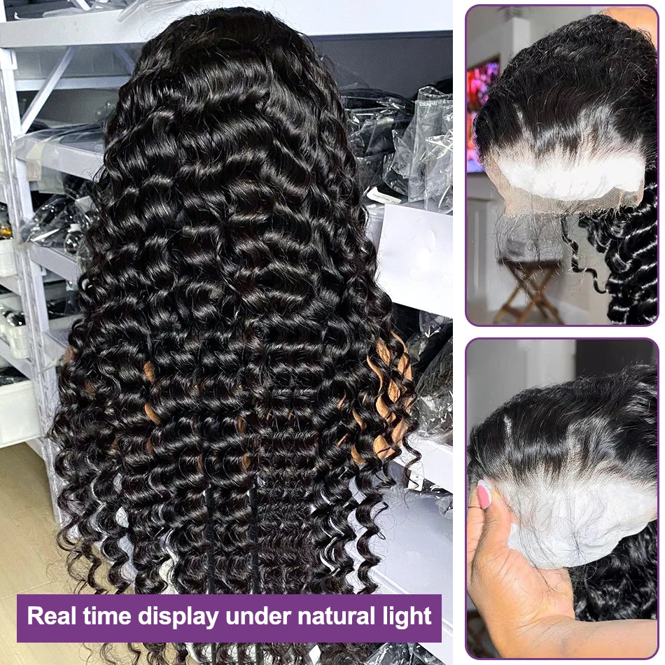 30 40 Inches Loose Waves Wig Human Hair 13x6 Hd Lace Front Wig Brazilian Water Loose Deep Wave 13x4 Lace Frontal Wigs For Women