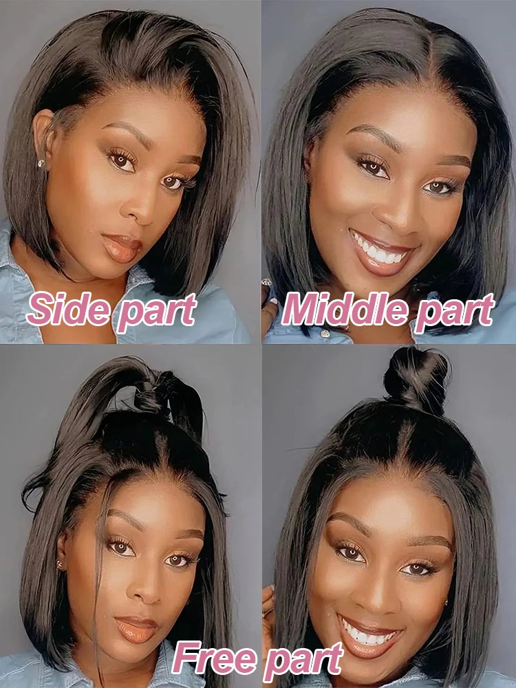 Short Bob Human Hair Wigs Bone Straight 13x6 13x4 Glueless Wig 5x5 Ready To Wear And Go Closures Wigs For Women Pre Cut Lace