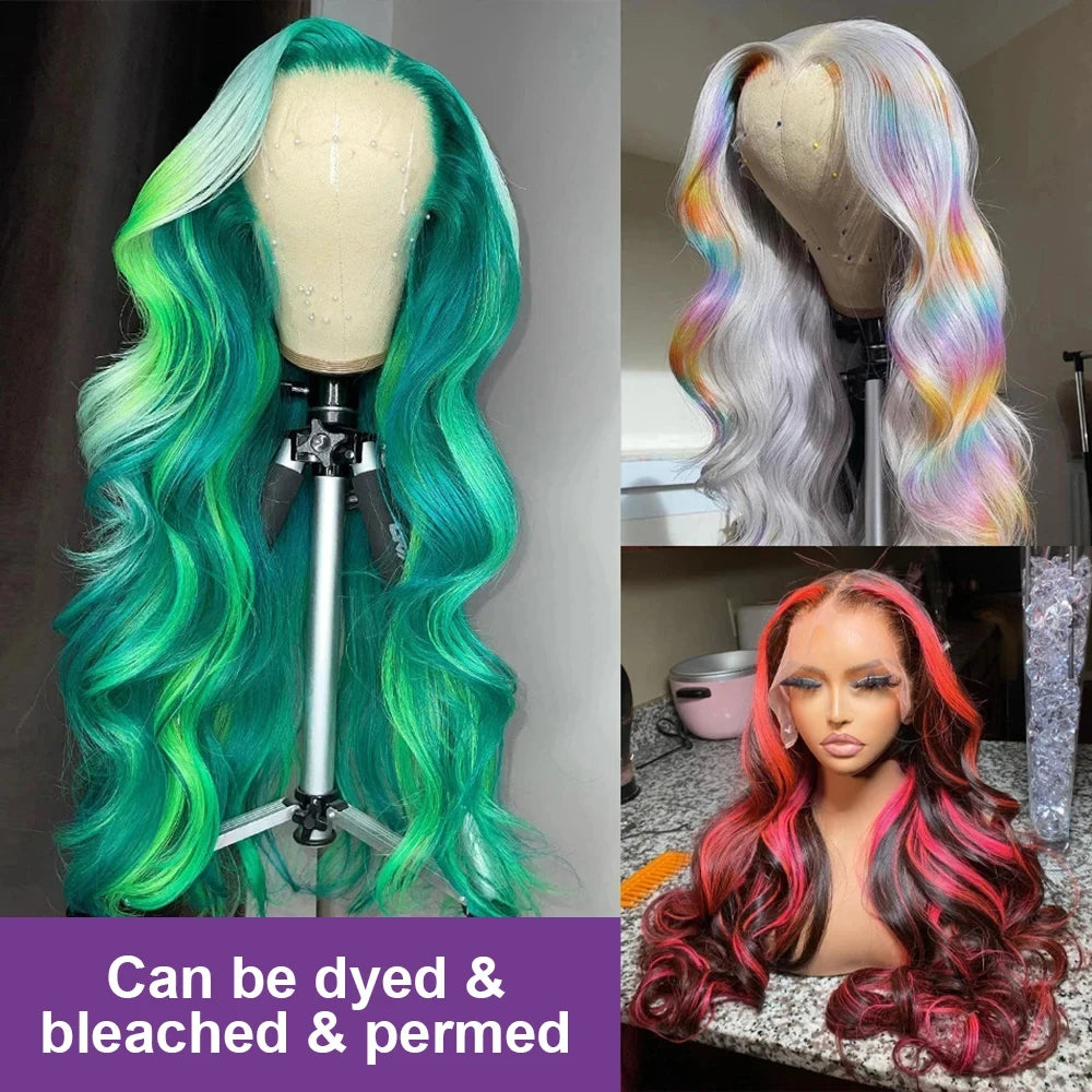 613 13x6 Lace Front Wigs Human Hair 100% Body Wave Blonde Lace Frontal Wigs 220 Density 40 Inch Natural Hairline With Baby Hair