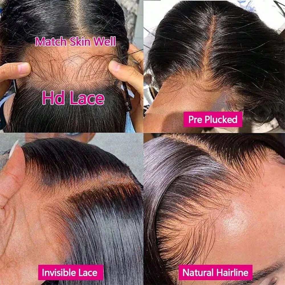 40 Inch 5x5 Straight Glueless Human Hair Wig 4X4 Closure Wigs Human Hair Pre Plucked Pre Cut Transparent Lace Human Hair Wigs