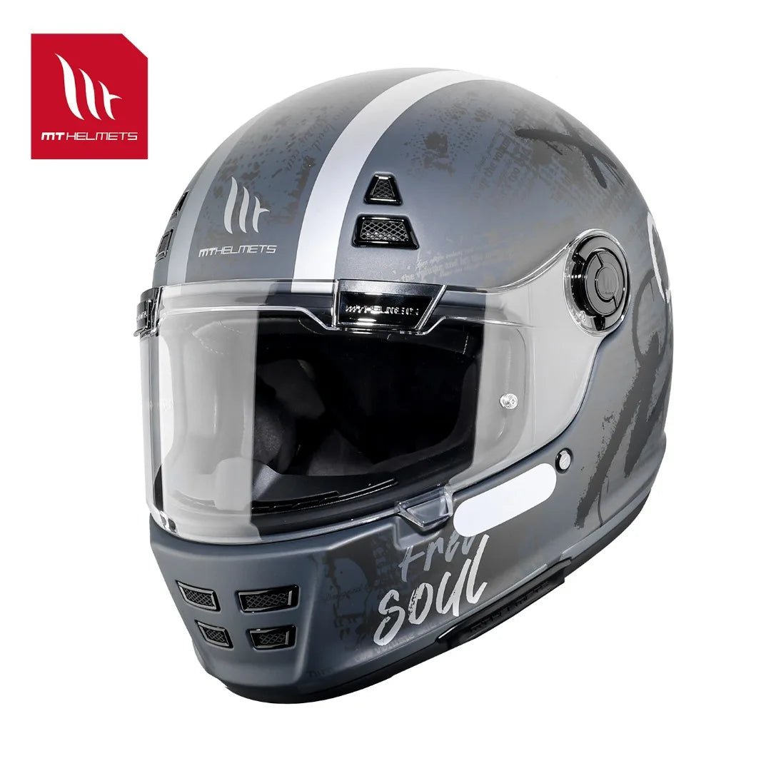 Full Face Helmet Motocross MT JARAMA Double D-ring Buckle Racing Motorcycle Helmets Gloss / Matt Anti-fog Retro V 32 Visor NEW