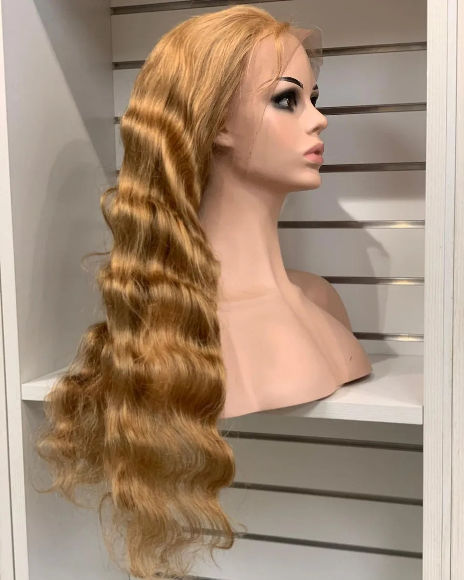 13X6 Hd Lace Human Hair Wig Bdoy Wave Lace Front Honey Blonde Wig Colored PrePlucked PreBleached Colored Brazilian Wigs Original