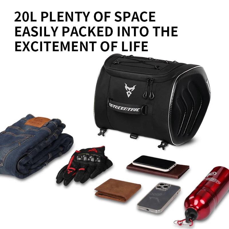 Waterproof Motorcycle Rear Seat Bag Travel Luggage Bag 30L Motorcycle Hard Shell Tail Bag Motor Riding Helmet Bag