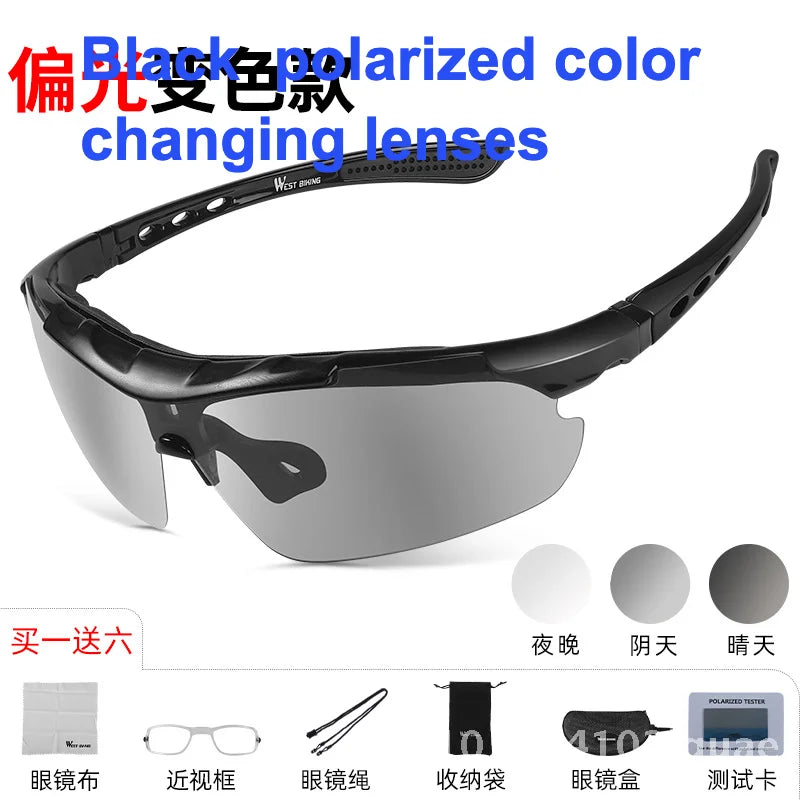 West Rider Unisex Polarized Color Changing Riding Glasses Windproof Outdoor Sports Motorcycle Running Goggles for Men And Women