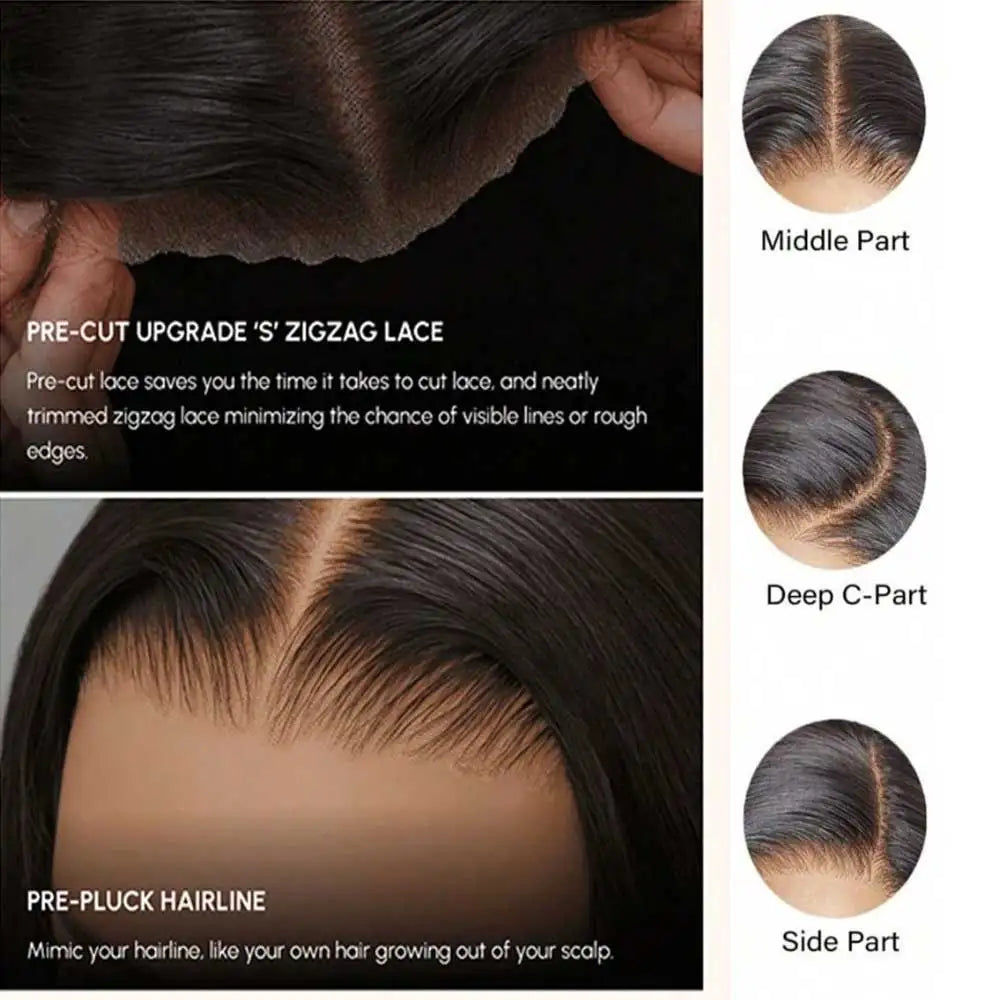 40 Inch Straight Pre Plucked Pre Cut Lace Glueless Wig 5x5 HD Lace Frontal 13x6 Human Hair 250% Density Wigs