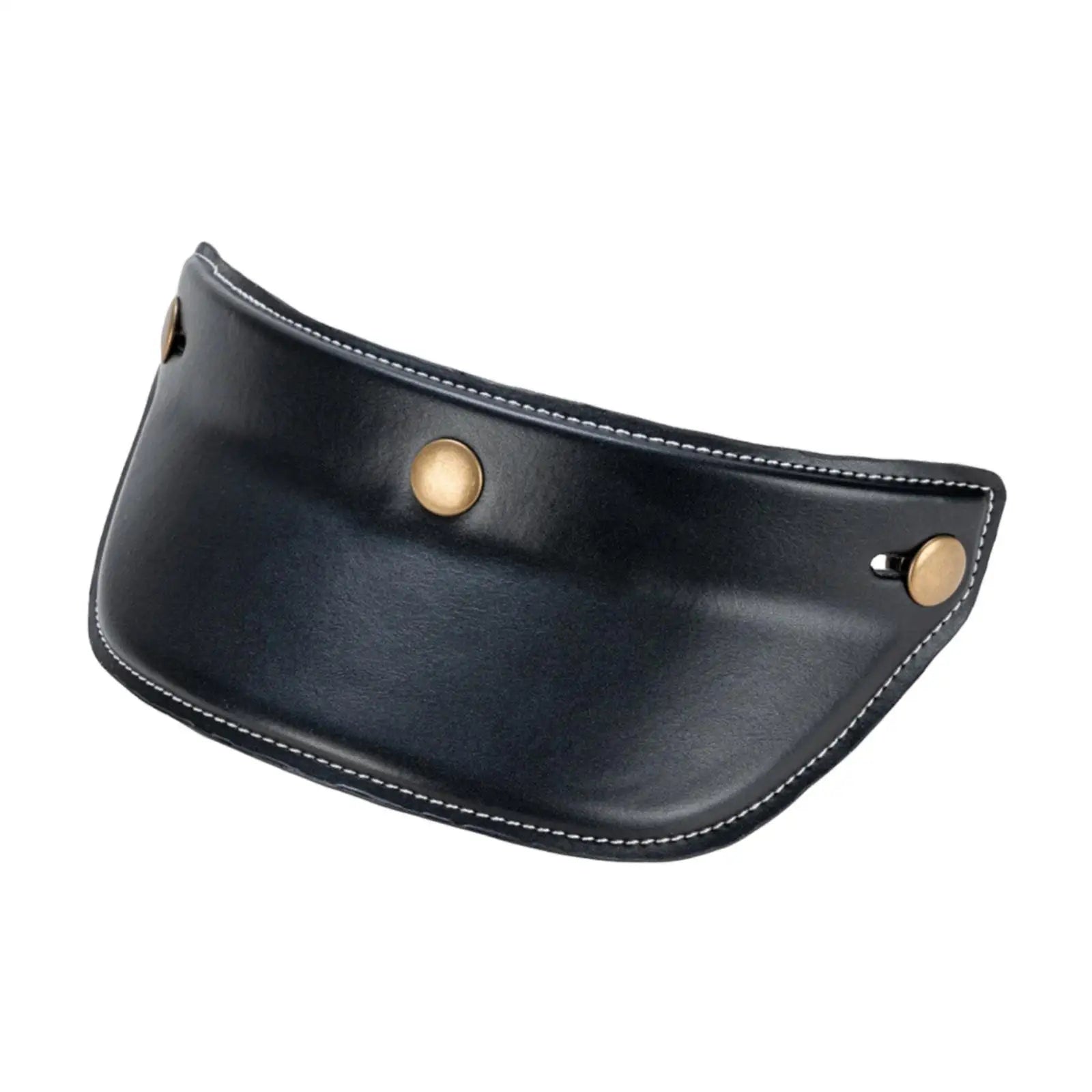 Motorcycle Helmet Sun Visor Three Button Replacement Part PU Leather Lightweight Shield for Vintage Motocross Helmet Decoration